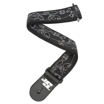 Ремінь для гітари D'Addario 50JS05 Joe Satrani Woven Guitar Strap (Silver Sketches)