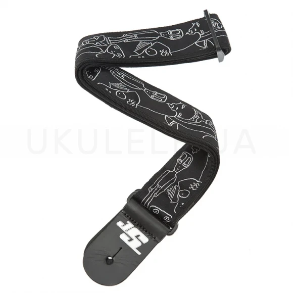 Ремень для гитари D'Addario 50JS05 Joe Satrani Woven Guitar Strap (Silver Sketches)