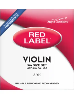 D'Addario Super Sensitive 2105 Red Label Violin String Set 3/4 Size