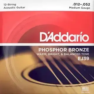 D'Addario EJ39 Phosphor Bronze Medium 12-String 12-52
