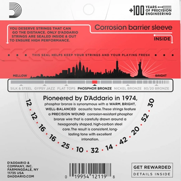 Струни D'Addario EJ39 Phosphor Bronze Medium 12-String 12-52 Струни D'Addario EJ39 Phosphor Bronze Medium 12-String 12-52