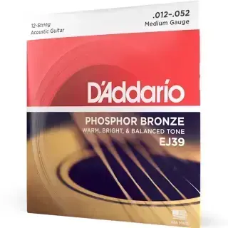 D'Addario EJ39 Phosphor Bronze Medium 12-String 12-52