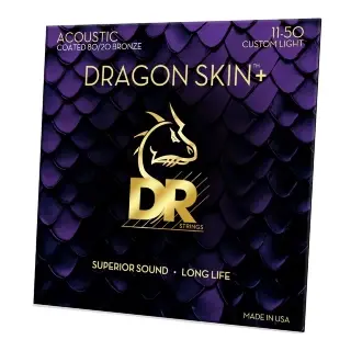 DR DA8-11 Dragon Skin+ Acoustic 80/20 Bronze Custom Light 11-50