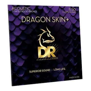 DR DA8-11 Dragon Skin+ Acoustic 80/20 Bronze Custom Light 11-50