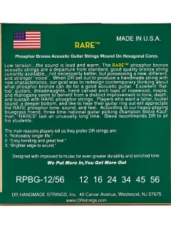 DR RPBG-12/56 Rare Acoustic Phosphor Bronze Bluegrass 12-56