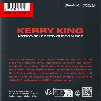 Струни Dunlop KKN1052 String Lab Series Kerry King Guitar Strings 10-52