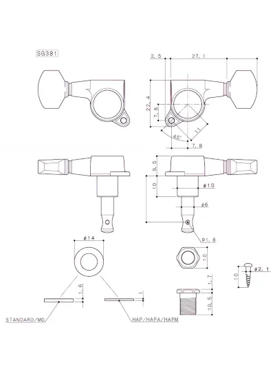 Кілки Gotoh SG381-07L MG B
