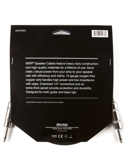 Кабель MXR DCSTHD3 MXR High Definition TS Speaker Cable - 3 FT Кабель MXR DCSTHD3 MXR High Definition TS Speaker Cable - 3 FT
