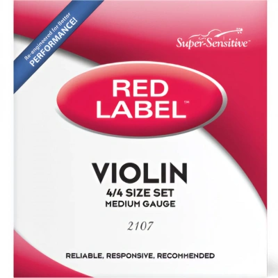 D&#039;Addario Super Sensitive 2107 Red Label Violin String Set 4/4 Size