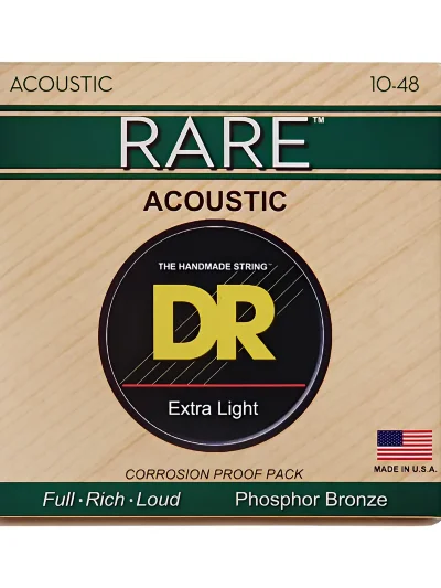Струни DR RPL-10 Rare Acoustic Phosphor Bronze Extra Light 10-48