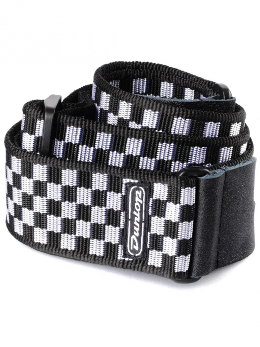 Ремінь для гітари Ремінь для гітари Dunlop D3831BK Classic Black/White Check Strap