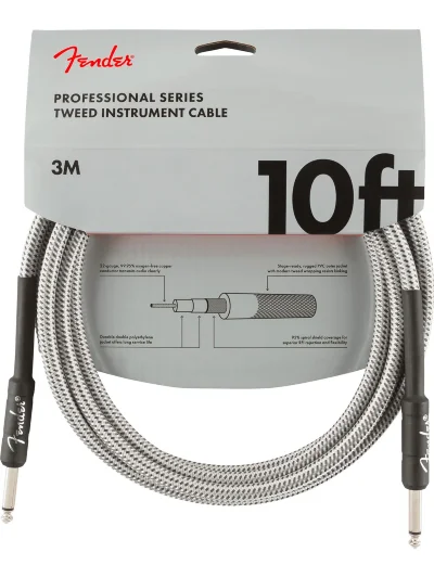 Інструментальний кабель Fender Cable Professional Series 10' White Tweed