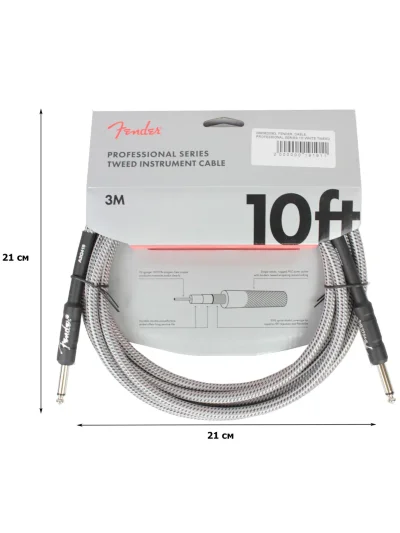 Інструментальний кабель Fender Cable Professional Series 10' White Tweed