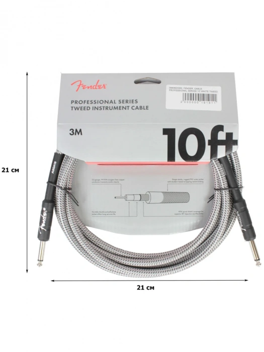 Fender Cable Professional Series 10' White Tweed