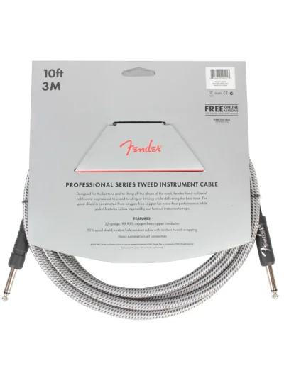 Інструментальний кабель Fender Cable Professional Series 10' White Tweed