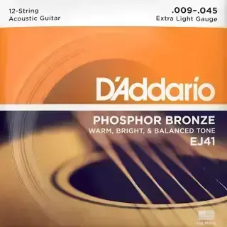 D'addario EJ41 Phosphor Bronze 12-String Extra Light 9-45