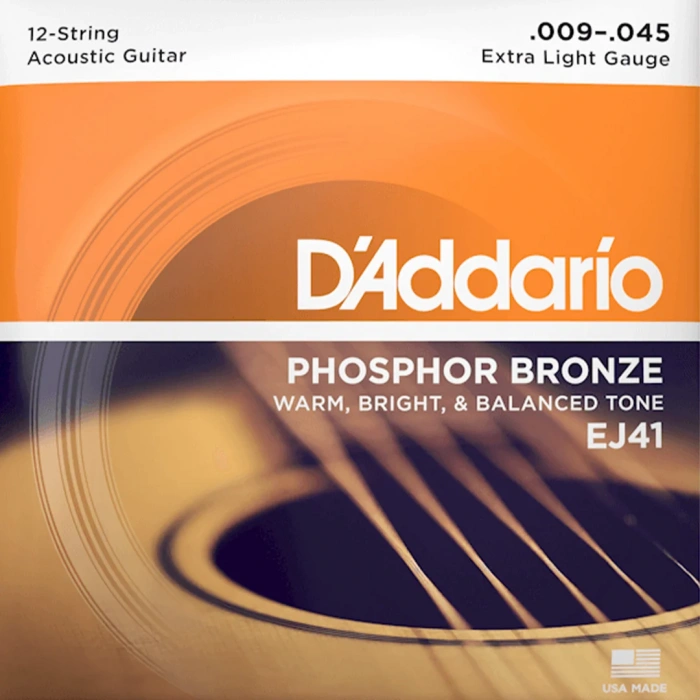 Струни Струни D'addario EJ41 Phosphor Bronze 12-String Extra Light 9-45