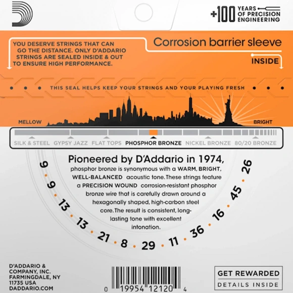 Струны D'addario EJ41 Phosphor Bronze 12-String Extra Light 9-45 Струны D'addario EJ41 Phosphor Bronze 12-String Extra Light 9-45