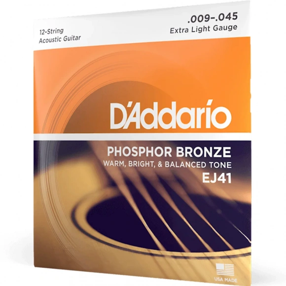 Струны D'addario EJ41 Phosphor Bronze 12-String Extra Light 9-45 Струны D'addario EJ41 Phosphor Bronze 12-String Extra Light 9-45
