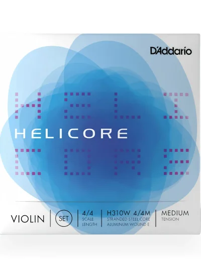 Струни для скрипки D'Addario H310W 4/4M Helicore Violin String Set Wound E 4/4 Scale Medium Tension