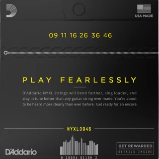 D'Addario NYXL0946 NYXL Electric Super Light Top/Regular Bottom 09-46