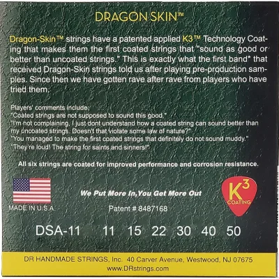 Струни DR DSA-11 Dragon Skin Acoustic Custom Light 11-50