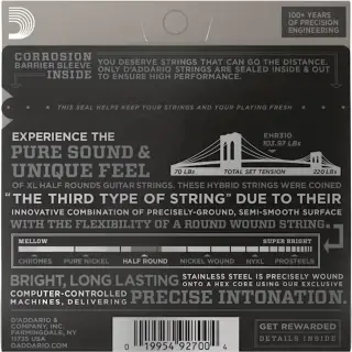 D'Addario EHR310 XL Half Rounds Regular Light 10-46