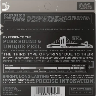 Струни D'Addario EHR310 XL Half Rounds Regular Light 10-46