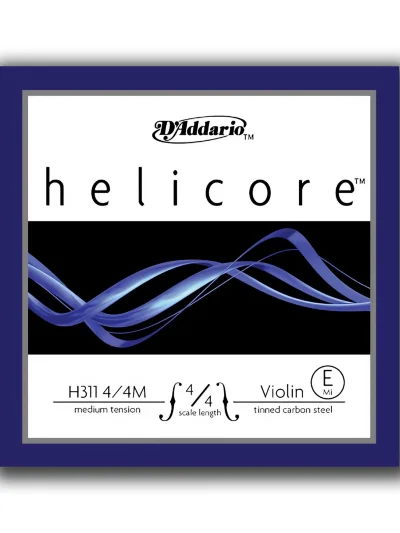Струни для скрипки D'Addario H311 4/4M Helicore Violin Single E String 4/4 Scale Medium Tension