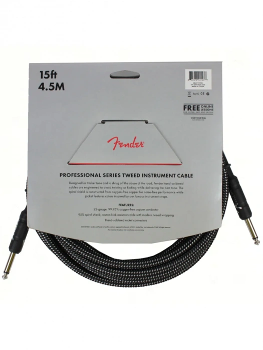 Fender Cable Professional Series 15' Grey Tweed