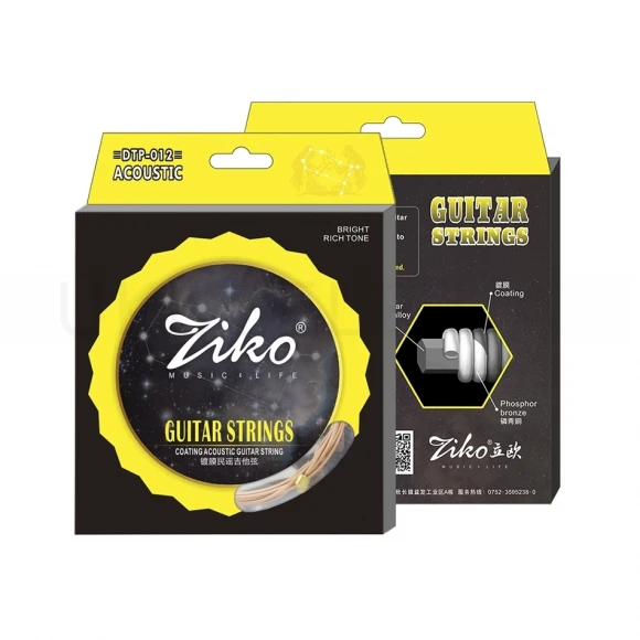 Струны ZIKO DTP-012 Coating Phosphor Bronze Titanium Core 12-53