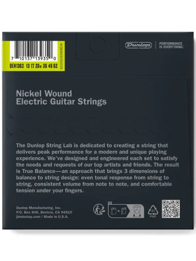 Струни Dunlop DEN1362 Nickel Wound Electric Baritone 13-62