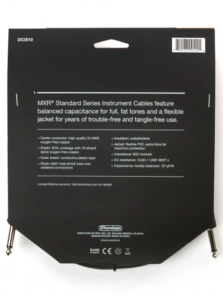 Кабель MXR DCIS10 Standard Instrument Cable (3m)