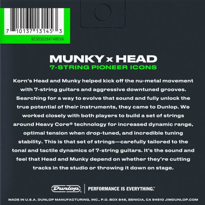 Dunlop KRHCN10657 Heavy Core Korn Guitar Strings 10-65