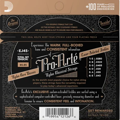 Струни D'Addario EJ45 Pro-Arte Normal Tension