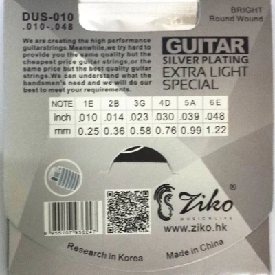 Струни Ziko DUS-010 Silver Wound 10-48