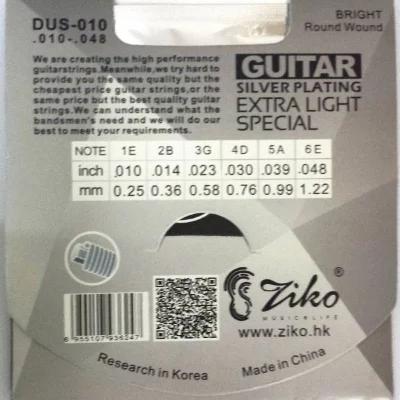 Струни Ziko DUS-010 Silver Wound 10-48