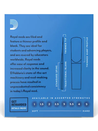 Тростина D'Addario RCB1040 Royal Bb Clarinet #4.0 10 Pack