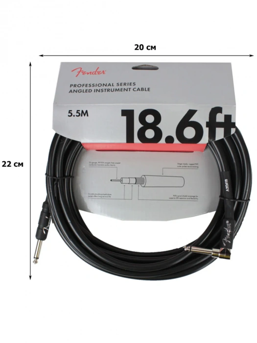 Fender Cable Professional Series 18.6' Angled Black