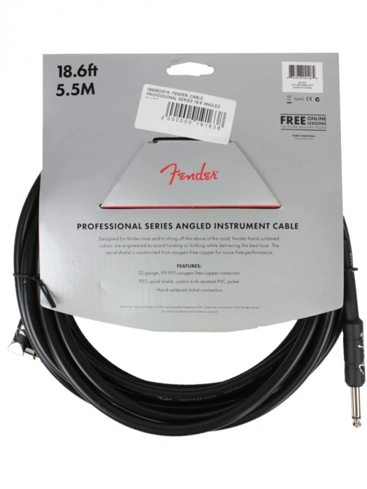 Fender Cable Professional Series 18.6' Angled Black