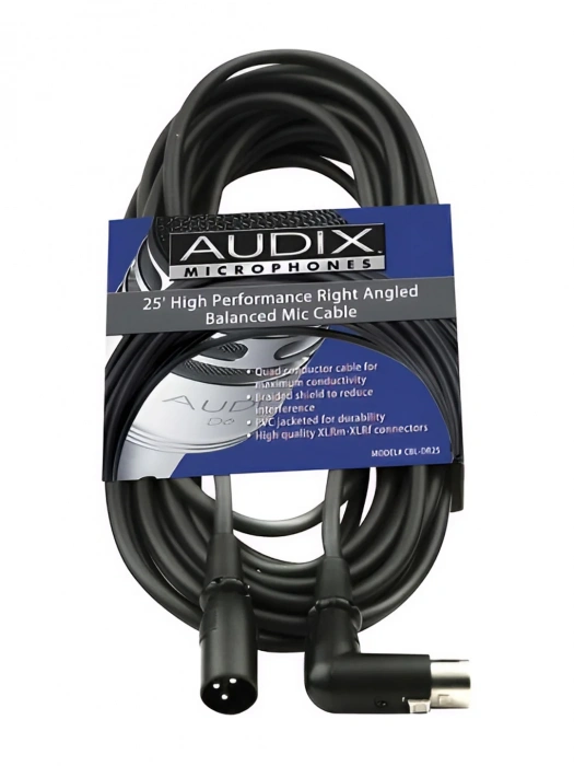 Audix CBL DR25 Right Angle XLR Mic Cable (7.5m)