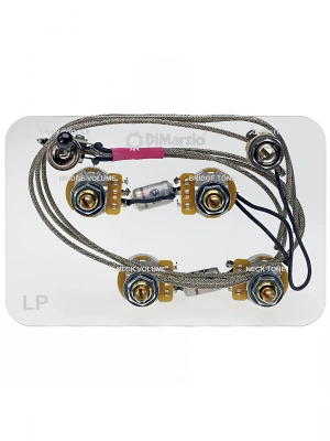 Dimarzio GW2101 Les Paul Wiring Harness With Straight Toggle Switch and 500K Long Shaft Pots