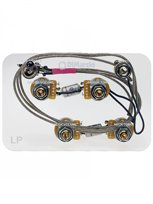 Набір електроніки Набір електроніки Dimarzio GW2101 Les Paul Wiring Harness With Straight Toggle Switch and 500K Long Shaft Pots