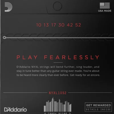 Струни D'Addario NYXL1052NYXL Electric Light Top/Heavy Bottom 10-52