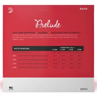 D'Addario J614 3/4M Prelude Bass Single E String