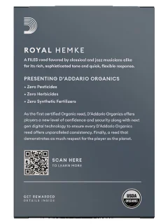 D'Addario RHKP10ASX250 Royal Hemke Organic Alto Sax #2.5 10 Pack
