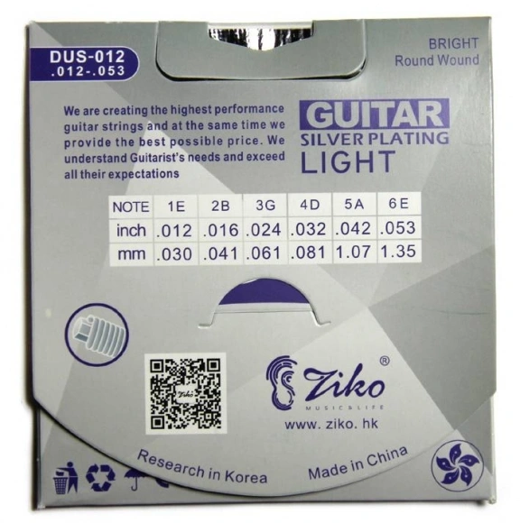 Струны Ziko DUS-012 Silver Wound 12-53 Струны Ziko DUS-012 Silver Wound 12-53