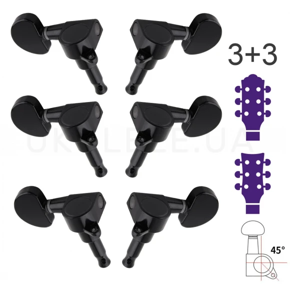 Колки Overtone MHA015 BK 3+3