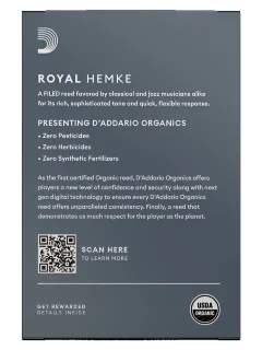 D'Addario RHKP10ASX200 Royal Hemke Organic Alto Sax #2.0 10 Pack