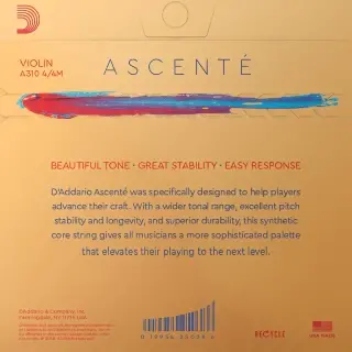 D'Addario A310 4/4M Ascenté Violin String Set 4/4 Scale Medium Tension